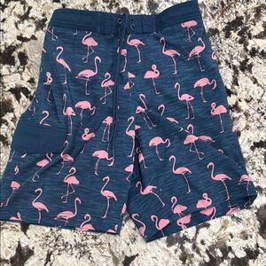Sonoma Blue and Pink Flamingo Swim Trunks